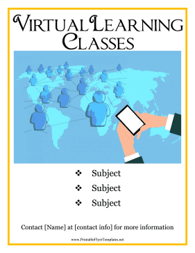 Virtual Learning Classes Sign