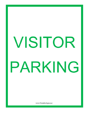 Visitor Parking Green Sign