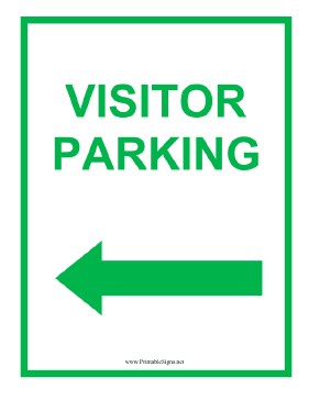 Visitor Parking Left Green Sign