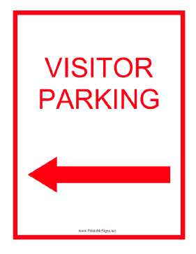 Visitor Parking Left Red Sign