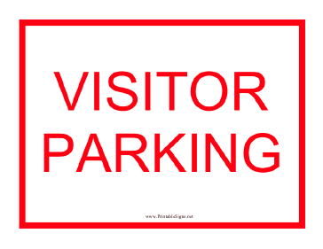Visitor Parking Red Sign