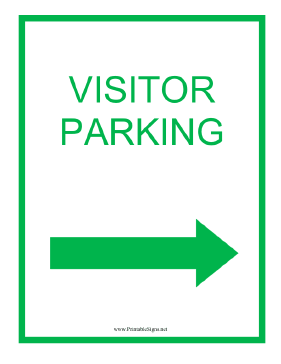 Visitor Parking Right Green Sign