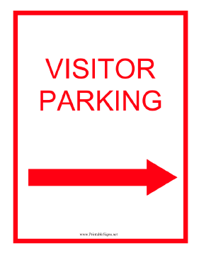 Visitor Parking Right Red Sign