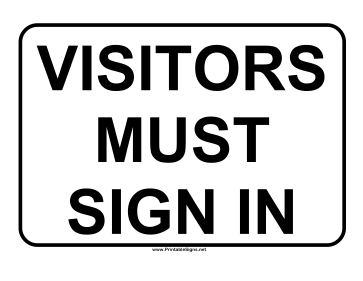 Visitor Sign In Sign