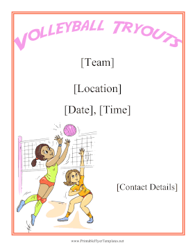 Volleyball Tryouts Sign