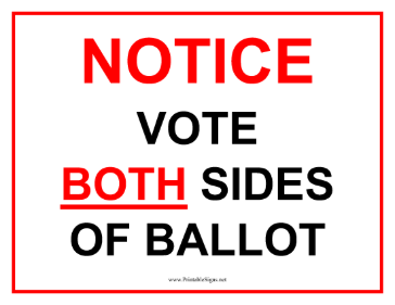 Vote Both Sides Of Ballot Sign