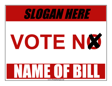 Vote No Campaign Sign