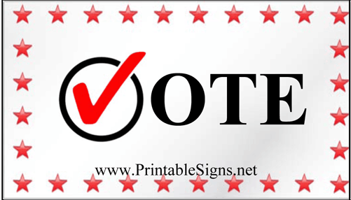 Vote Sign Palm Cards Sign