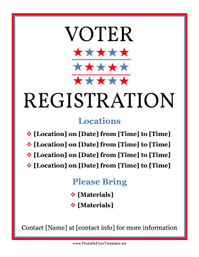 Voter Registration Drive Sign