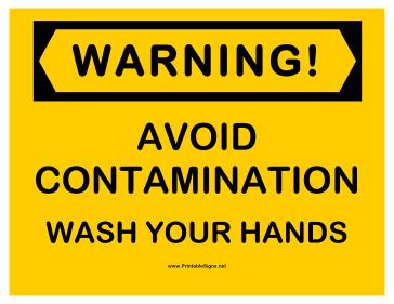 Warning Avoid Contamination Sign
