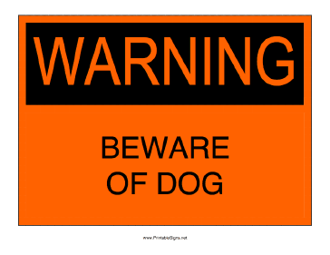 Beware of Dog Sign