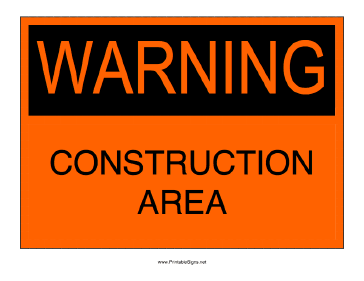 Construction Area Sign