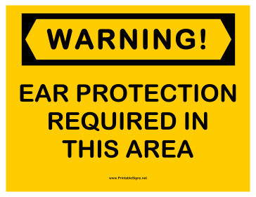 Warning Ear Protection 2 Sign