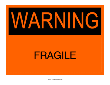 Warning Fragile Sign