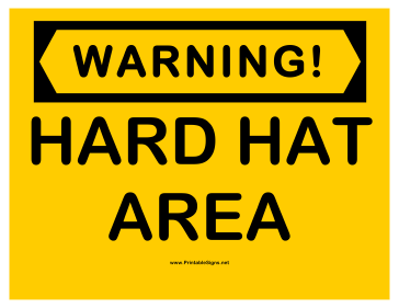 Warning Hard Hat Area Sign