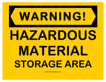 Warning Hazardous Material Sign