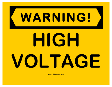 Warning High Voltage 2 Sign