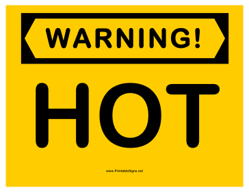 Warning Hot 2 Sign