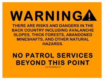 No Patrol Services Sign
