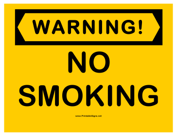 Warning No Smoking Sign