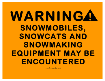 Snow Equipment Sign