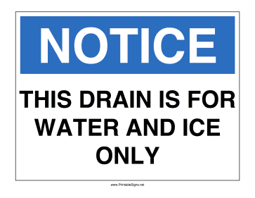 Water Drain Only Sign