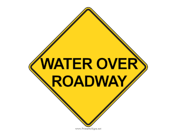 Water Over Roadway Sign