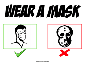 Wear A Mask Sign Sign