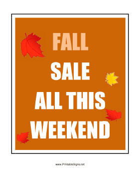 Weekend Fall Sale Sign