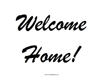 Welcome Home Sign