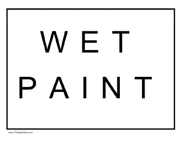 Wet Paint Sign