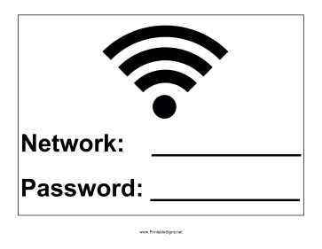 Wi-Fi Password Sign