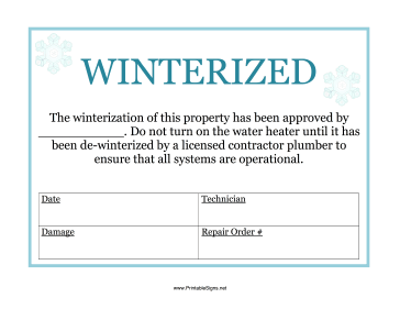 Winterized Sign