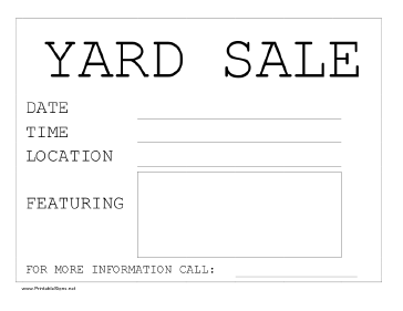 Printable Baby Clothes Yard Sale Sign