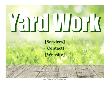 Yard Work Flyer Sign