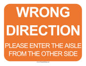Aisle Wrong Way