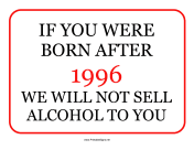 Alcohol Minimum Age 1996