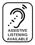 Assistive Listening Available sign
