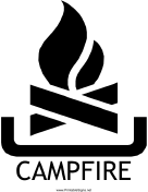 Campfire with caption