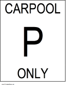 Carpool Parking Only
