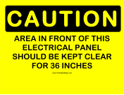 Caution 36 Inches Clearance