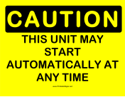 Caution Auto Start