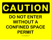 Caution Confined Space Permit