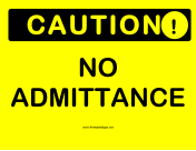Caution No Admittance