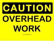 Caution Overhead Work