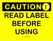 Caution Read Label