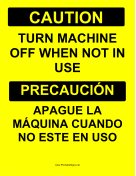 Turn Machine Off Bilingual