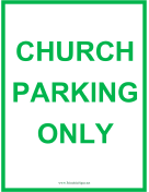 Church Parking Only