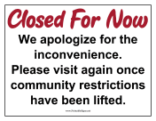 Closed For Now