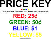 Color Coded Yard Sale